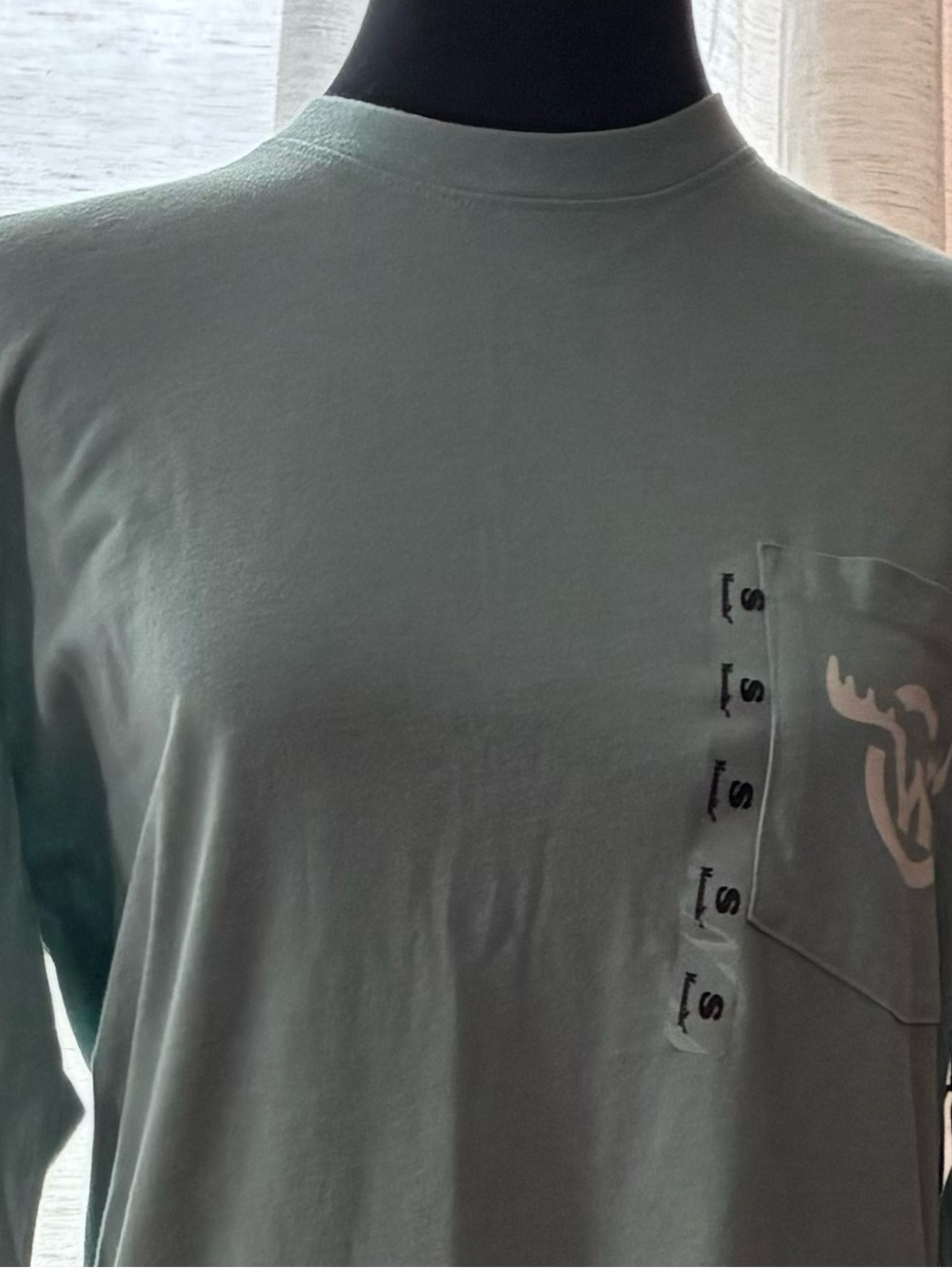 Men's Light Green Pocket Tee with Subtle Logo Size S